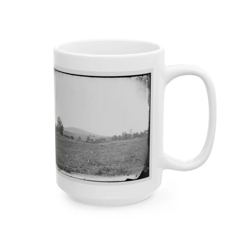 Cedar Mountain, Va. View Of Battlefield With The Mountain In The Distance (U.S. Civil War) White Coffee Mug-Go Mug Yourself