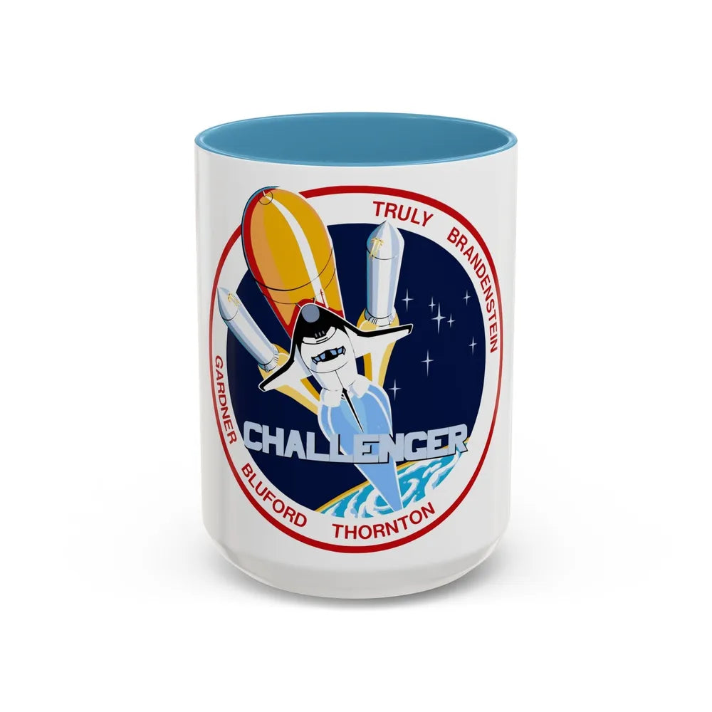 STS 8 (NASA) Accent Coffee Mug-15oz-Light Blue-Go Mug Yourself