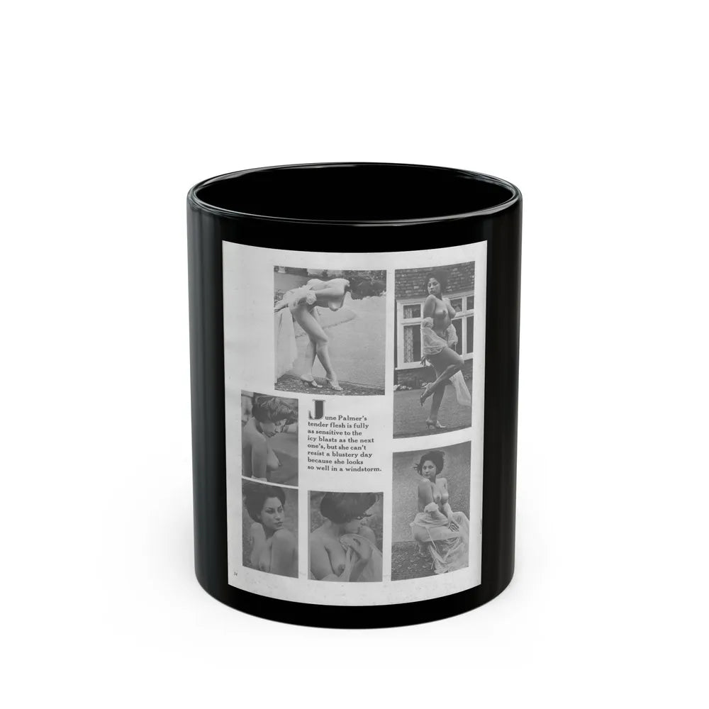 June Palmer #327 - Nude (Vintage Female Icon) Black Coffee Mug-11oz-Go Mug Yourself