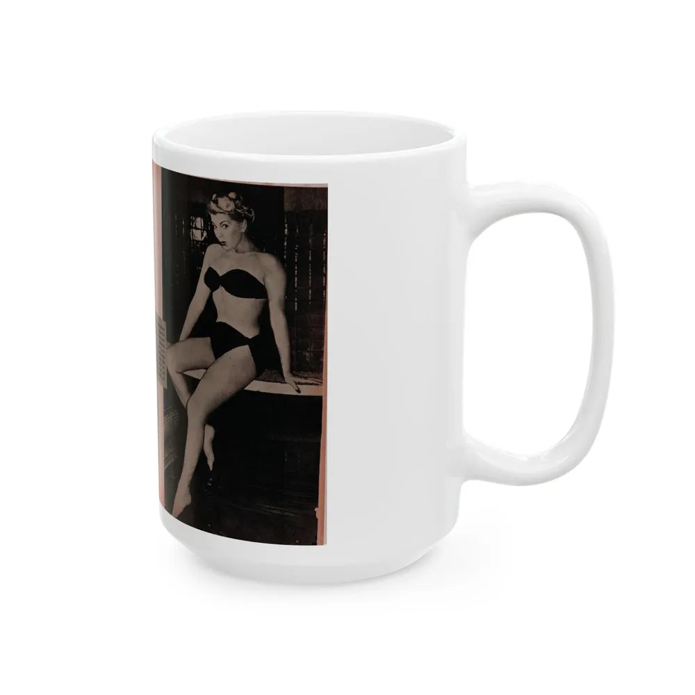 Barbara Nichols #390 - Pages 2 of 2 with, 3 B&W Photos & Caption from Famous Models Mag. May-June '51 (Vintage Female Icon) White Coffee Mug-Go Mug Yourself