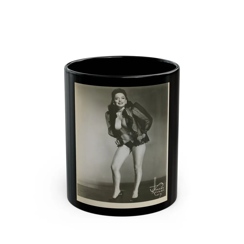 Evelyn West #09 (Vintage Female Icon) Black Coffee Mug-11oz-Go Mug Yourself