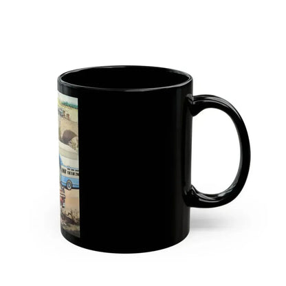 Celebrating 50 Years of Leadership, Mack Trucks advertisement for The Saturday Evening Post - Black Coffee Mug - Go Mug Yourself