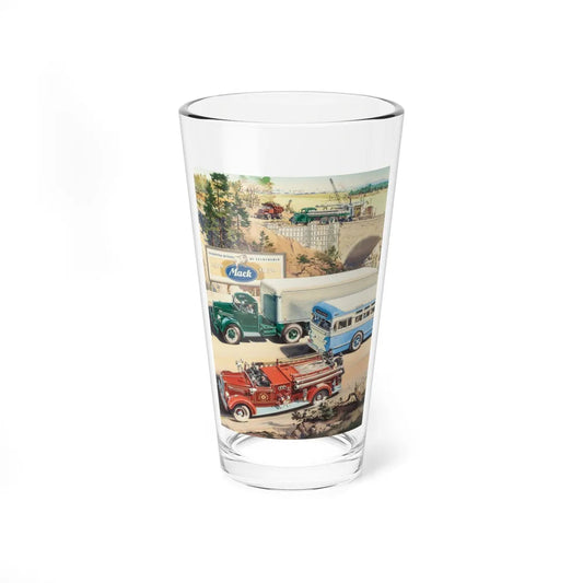 Celebrating 50 Years of Leadership, Mack Trucks advertisement for The Saturday Evening Post (Magazine Illustration) Pint Glass 16oz-16oz-Go Mug Yourself