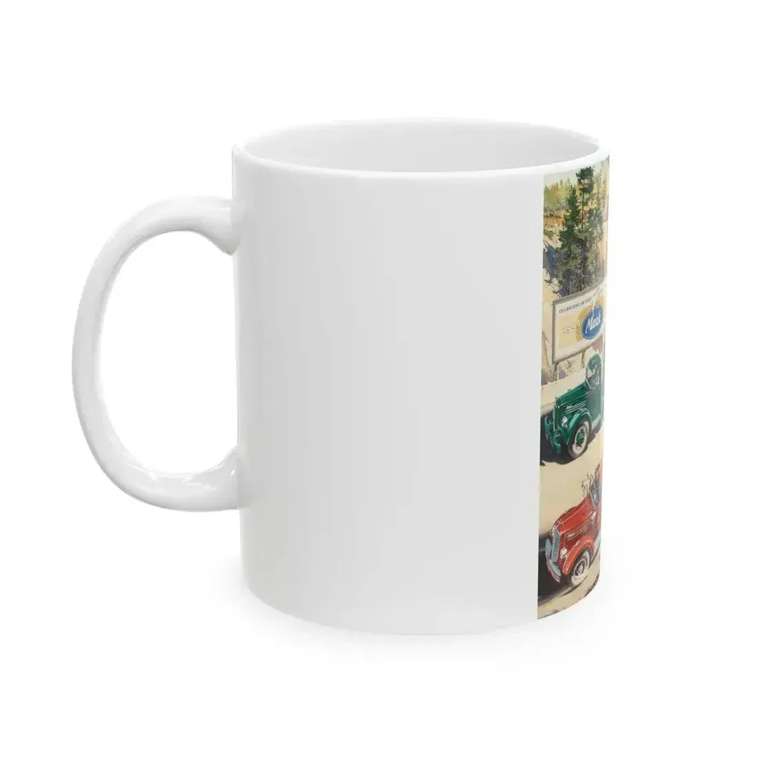 Celebrating 50 Years of Leadership, Mack Trucks advertisement for The Saturday Evening Post - White Coffee Mug - Go Mug Yourself