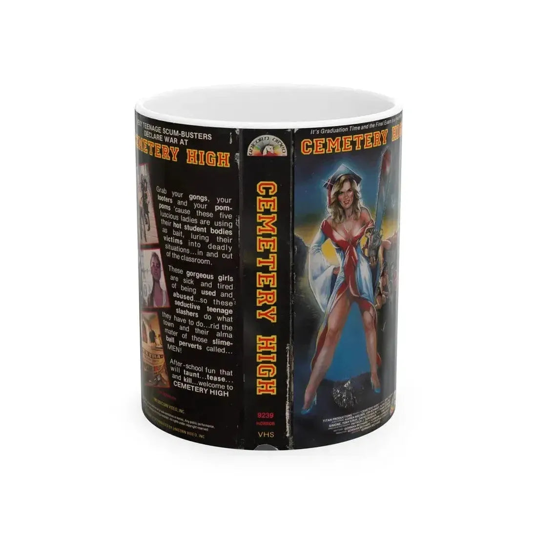 CEMETERY HIGH (VHS COVER) - White Coffee Mug 11oz - Go Mug Yourself