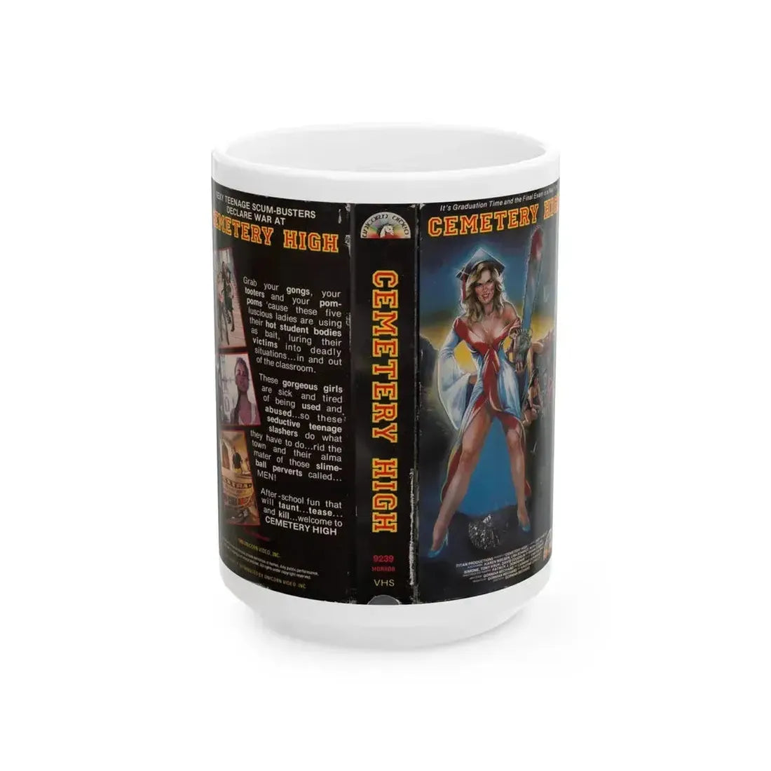 CEMETERY HIGH (VHS COVER) - White Coffee Mug 15oz - Go Mug Yourself