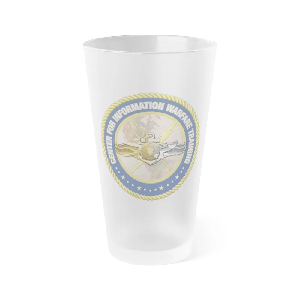 Center for Information Warfare Training (U.S. Navy) Frosted Pint Glass 16oz-Go Mug Yourself