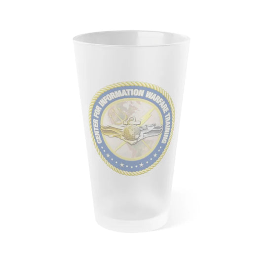 Center for Information Warfare Training (U.S. Navy) Frosted Pint Glass 16oz-Go Mug Yourself