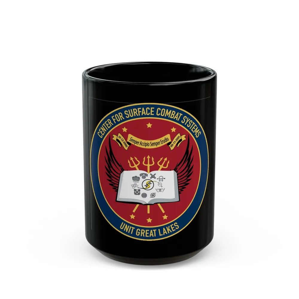 Center For Service Combat Systems Unit Great Lakes (U.S. Navy) Black Coffee Mug-15oz-Go Mug Yourself