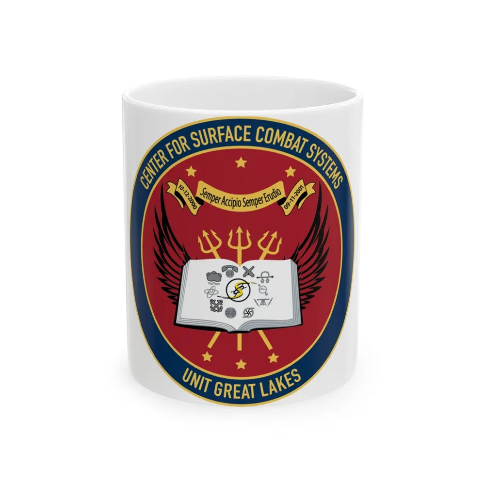 Center For Service Combat Systems Unit Great Lakes (U.S. Navy) White Coffee Mug-11oz-Go Mug Yourself