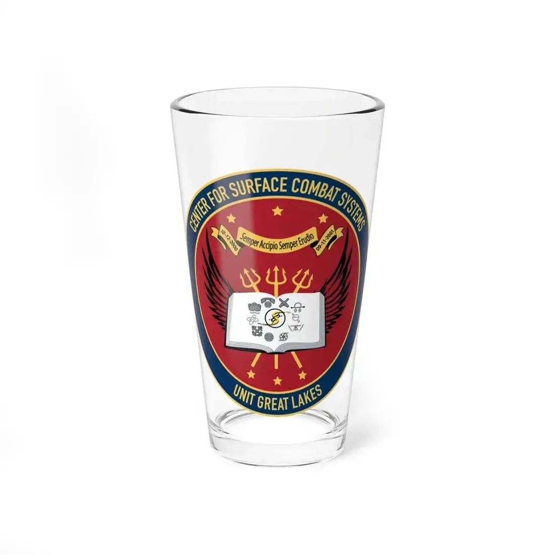 Center For Service Combat Systems Unit Great Lakes (U.S. Navy) Pint Glass 16oz 16oz - Go Mug Yourself