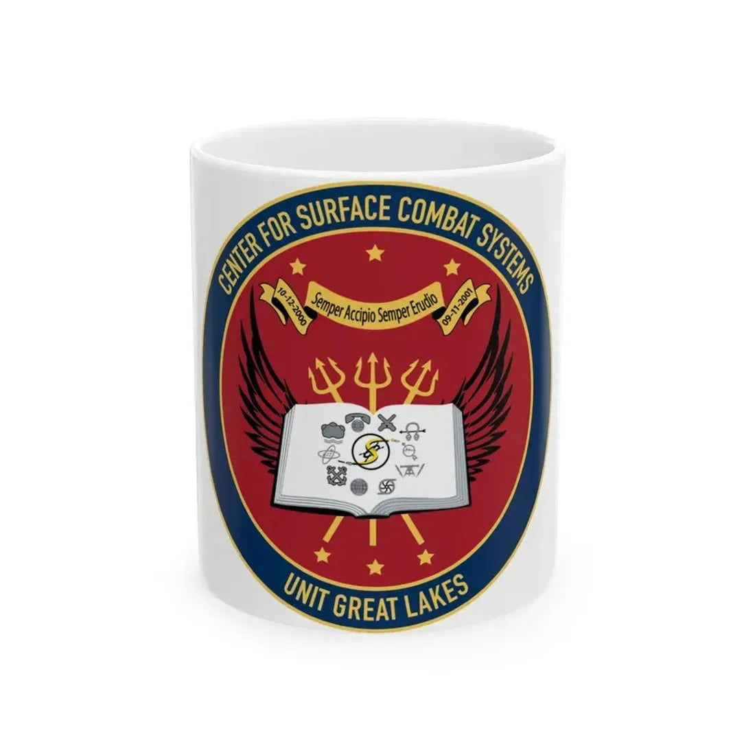 Center For Service Combat Systems Unit Great Lakes (U.S. Navy) White Coffee Mug 11oz - Go Mug Yourself