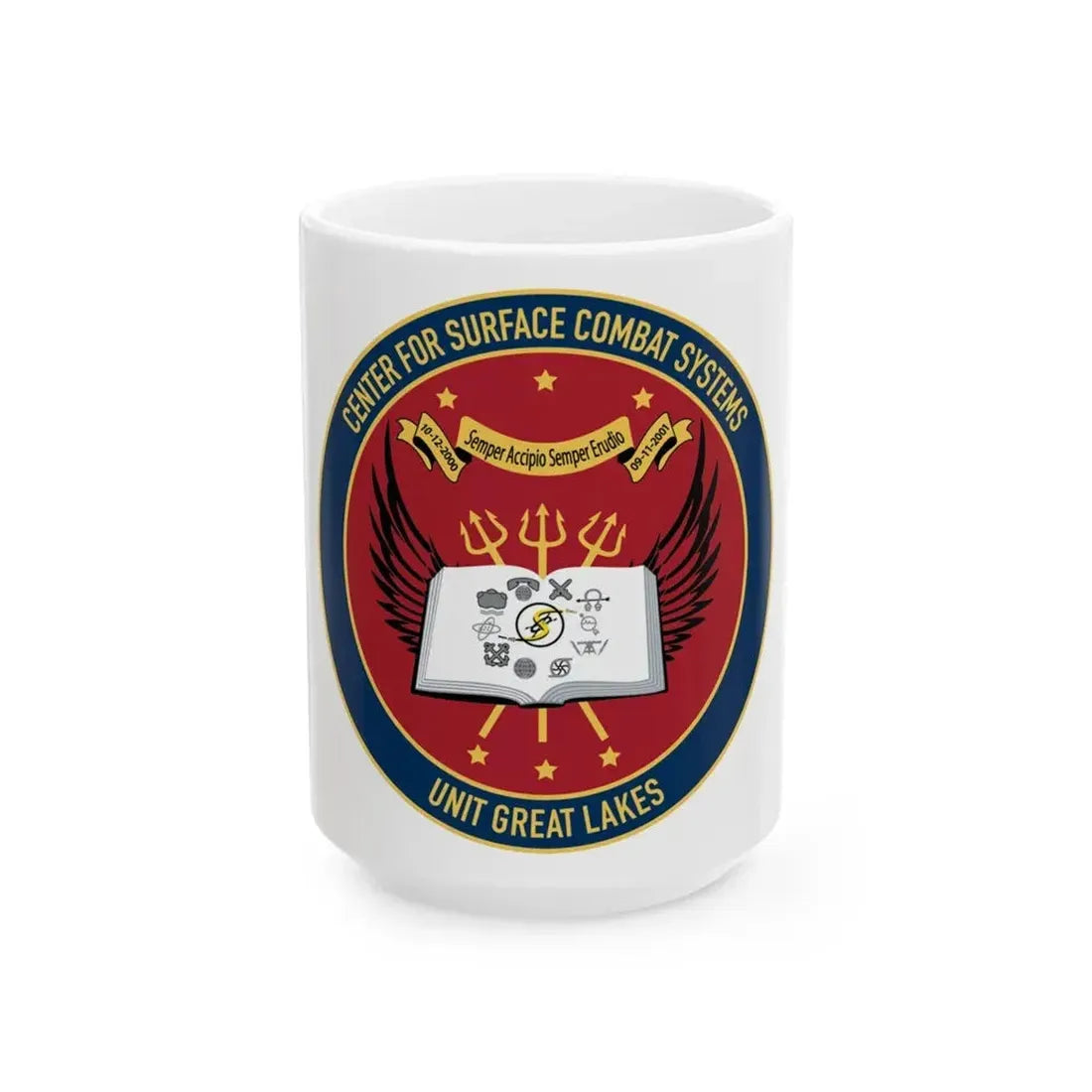 Center For Service Combat Systems Unit Great Lakes (U.S. Navy) White Coffee Mug 15oz - Go Mug Yourself