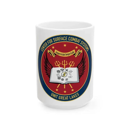 Center For Service Combat Systems Unit Great Lakes (U.S. Navy) White Coffee Mug 15oz - Go Mug Yourself