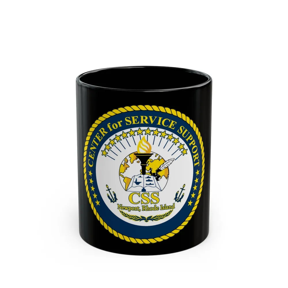 Center for Service Support Newport RI (U.S. Navy) Black Coffee Mug-11oz-Go Mug Yourself