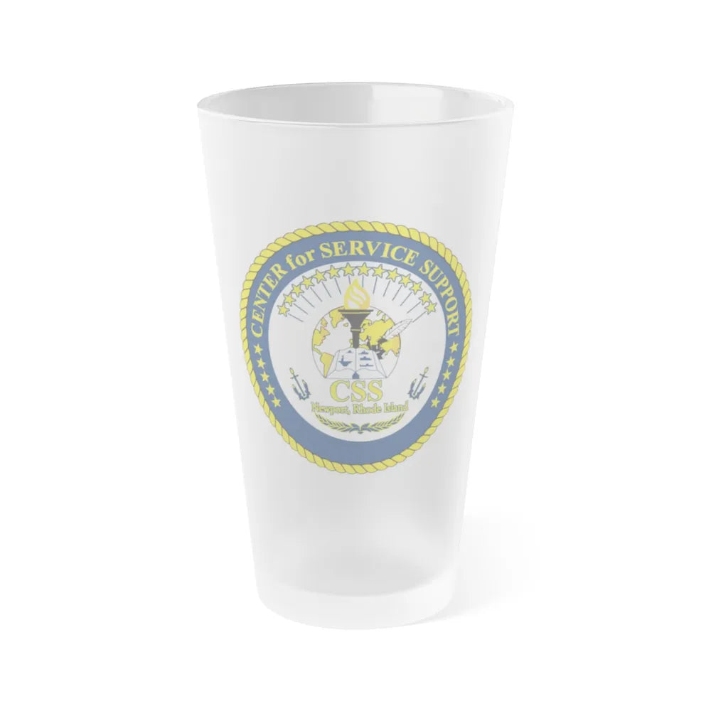 Center for Service Support Newport RI (U.S. Navy) Frosted Pint Glass 16oz-Go Mug Yourself