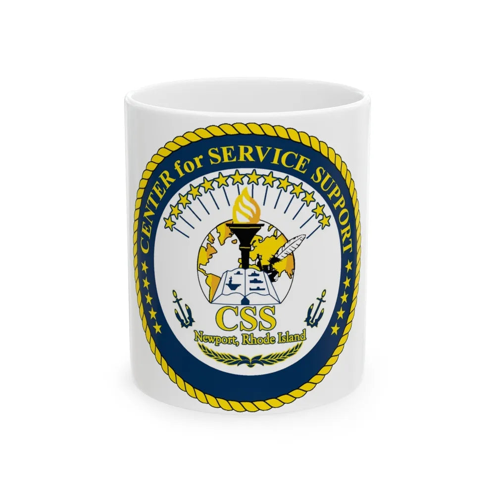 Center for Service Support Newport RI (U.S. Navy) White Coffee Mug-11oz-Go Mug Yourself