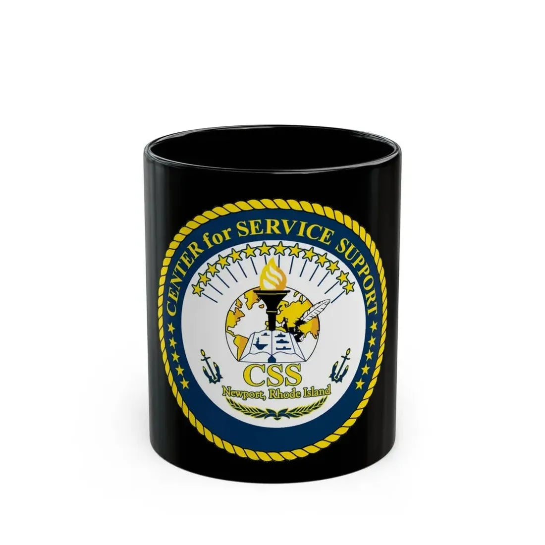 Center for Service Support Newport RI (U.S. Navy) Black Coffee Mug 11oz - Go Mug Yourself