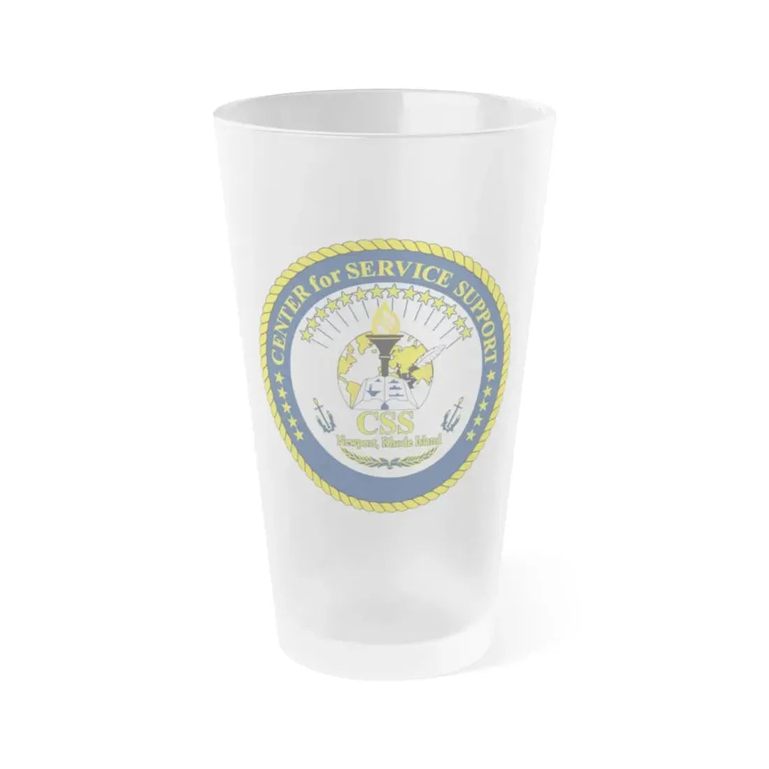 Center for Service Support Newport RI (U.S. Navy) Frosted Pint Glass 16oz Default Title - Go Mug Yourself