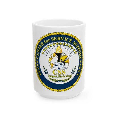 Center for Service Support Newport RI (U.S. Navy) White Coffee Mug 15oz - Go Mug Yourself