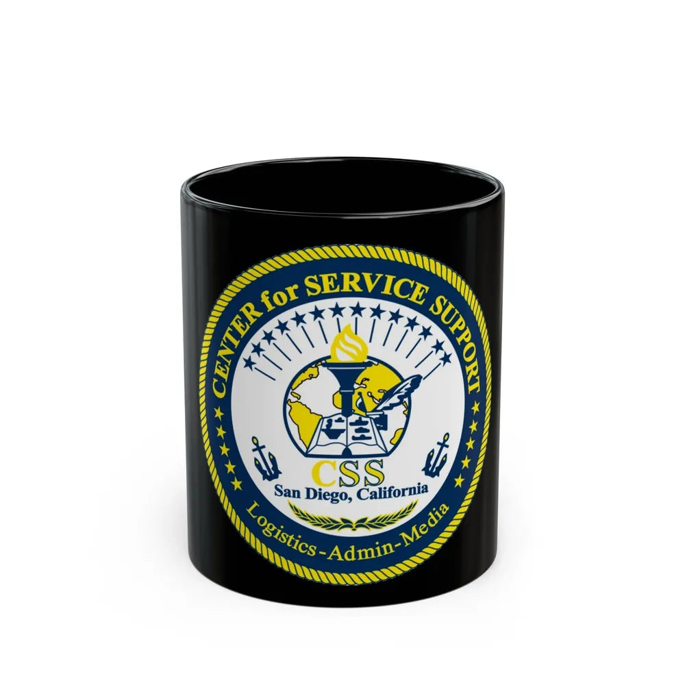 Center for Service Support San DiegoCA CSS (U.S. Navy) Black Coffee Mug-11oz-Go Mug Yourself