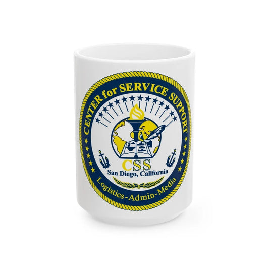 Center for Service Support San DiegoCA CSS (U.S. Navy) White Coffee Mug-15oz-Go Mug Yourself