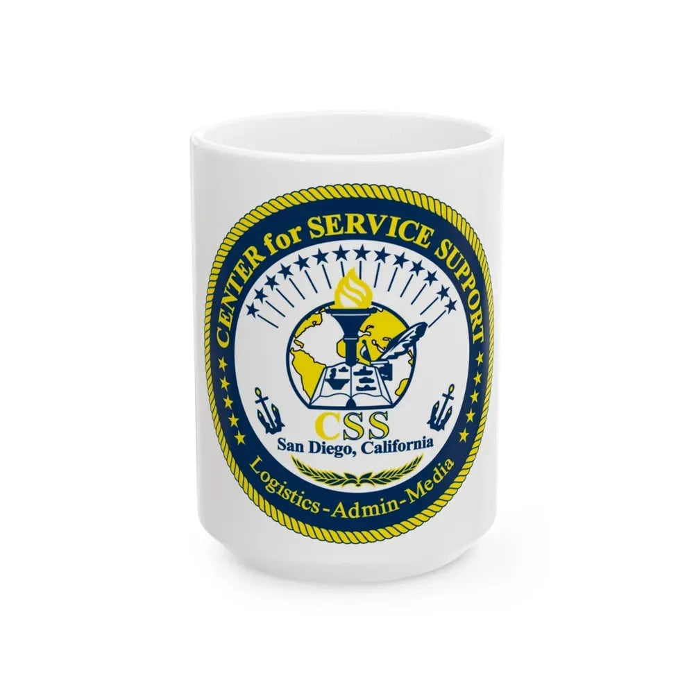Center for Service Support San DiegoCA CSS (U.S. Navy) White Coffee Mug 15oz - Go Mug Yourself
