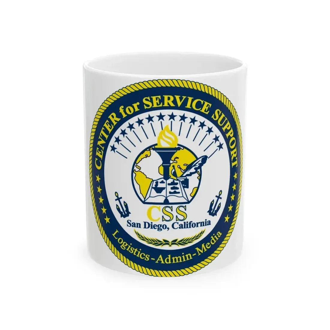 Center for Service Support San DiegoCA CSS (U.S. Navy) White Coffee Mug - Go Mug Yourself