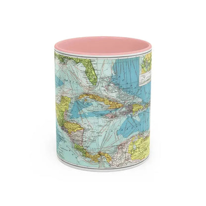 Central America (1913) (Map) Accent Coffee Mug 11oz Pink - Go Mug Yourself