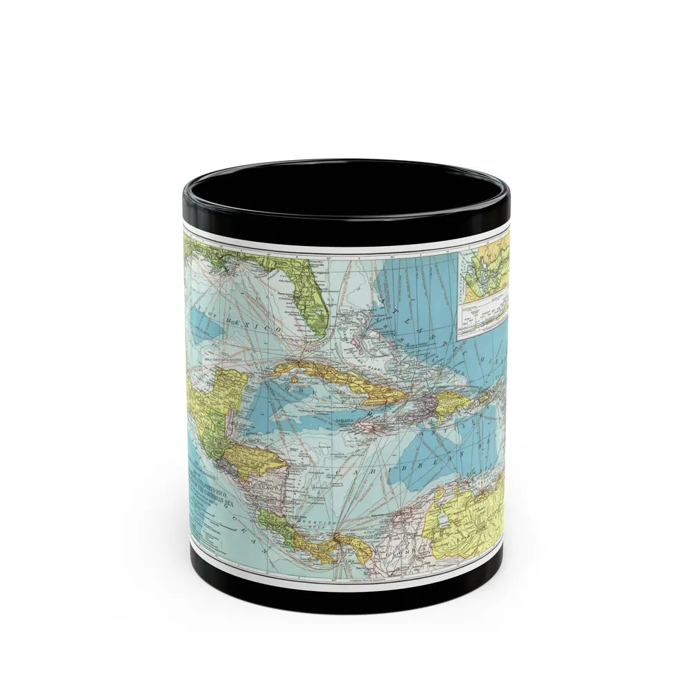 Central America (1913) (Map) Black Coffee Mug-11oz-Go Mug Yourself