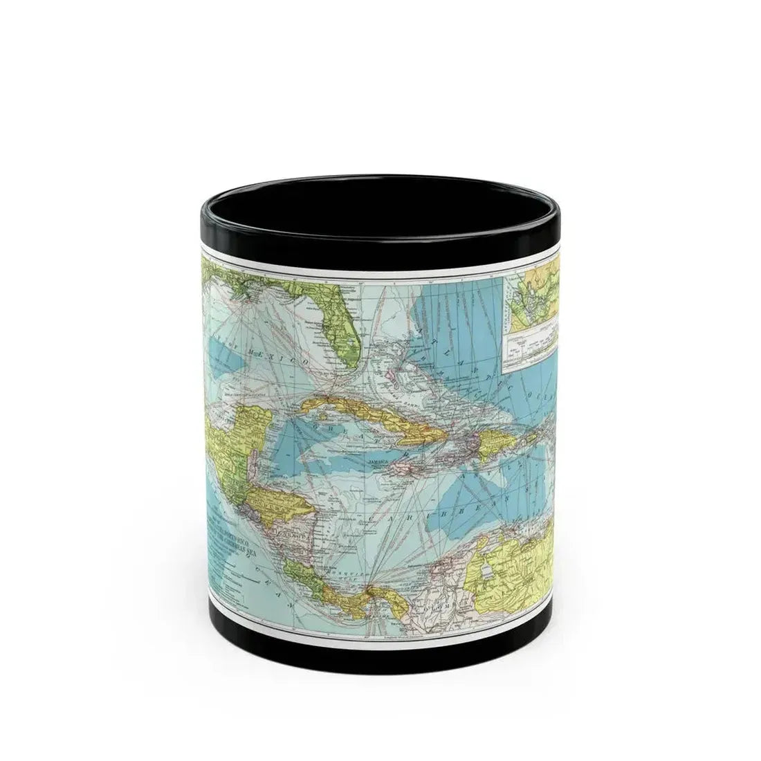 Central America (1913) (Map) Black Coffee Mug 11oz - Go Mug Yourself