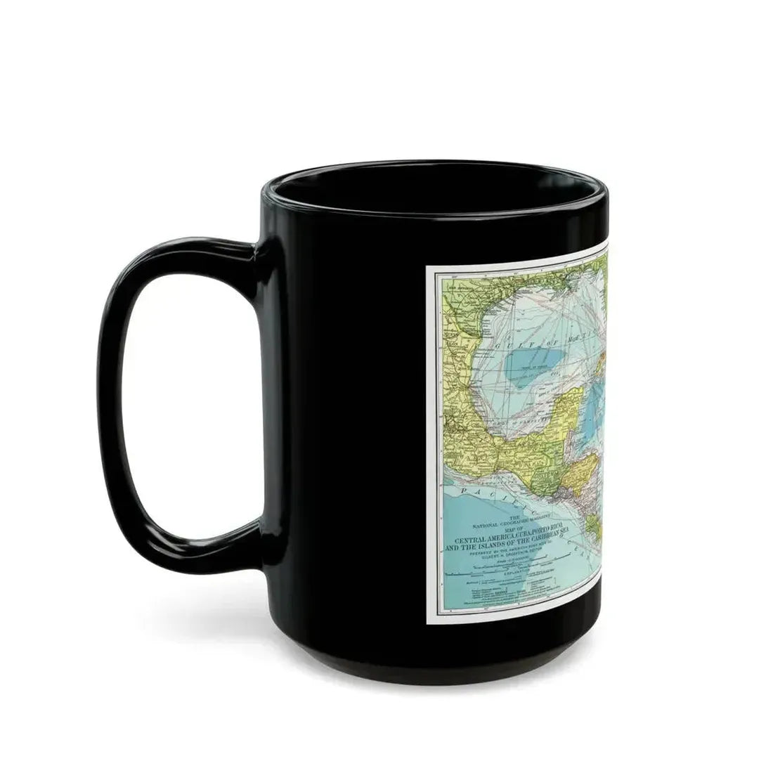 Central America (1913) (Map) Black Coffee Mug - Go Mug Yourself