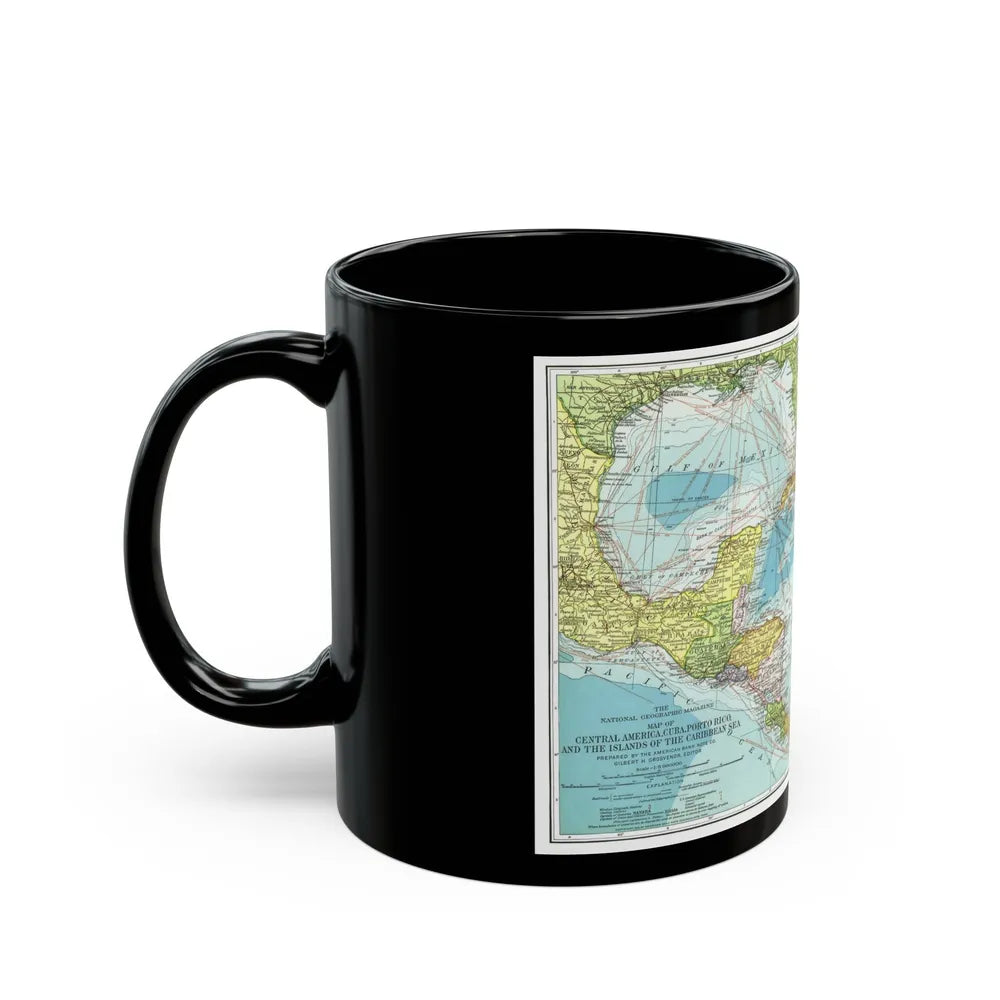 Central America (1913) (Map) Black Coffee Mug-Go Mug Yourself