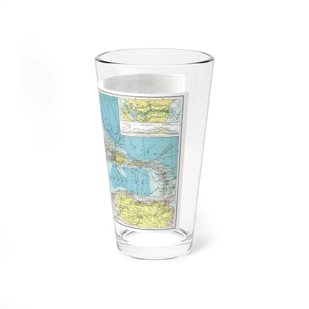 Central America (1913) (Map) Pint Glass 16oz-Go Mug Yourself