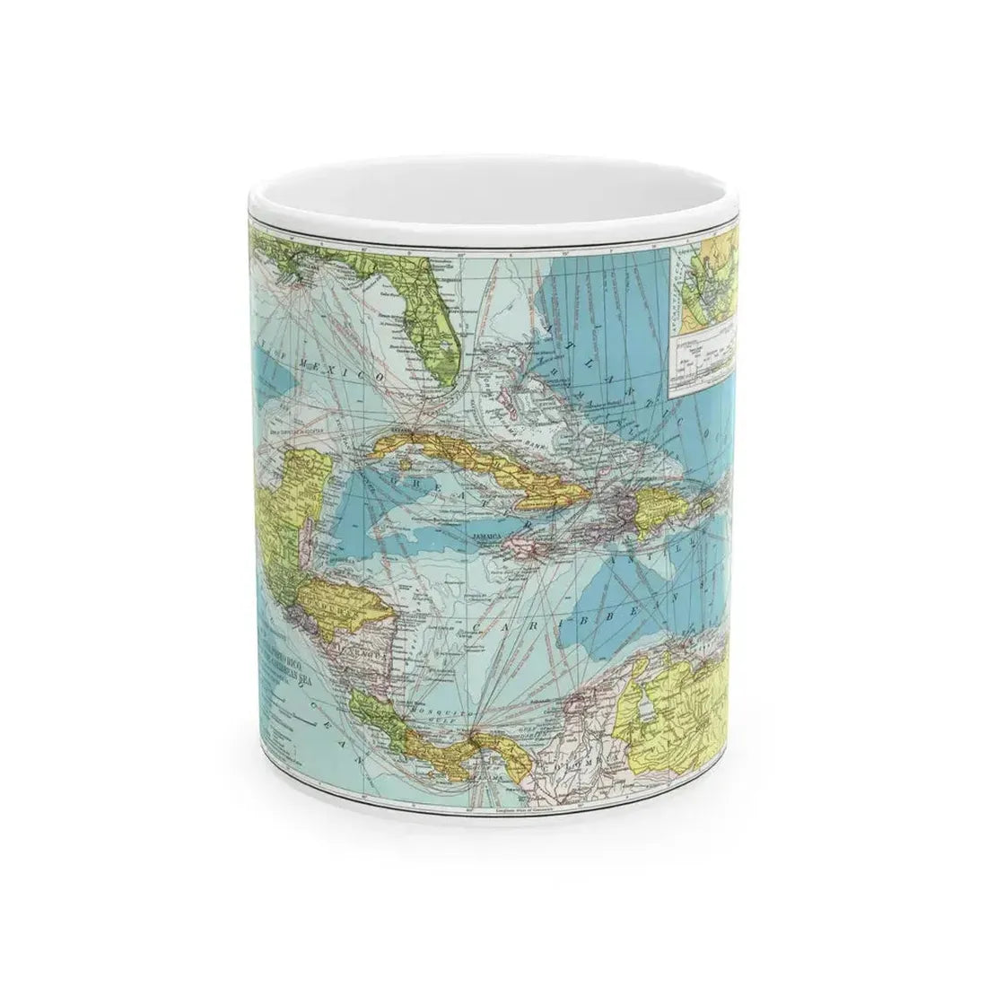 Central America (1913) (Map) White Coffee Mug 11oz - Go Mug Yourself