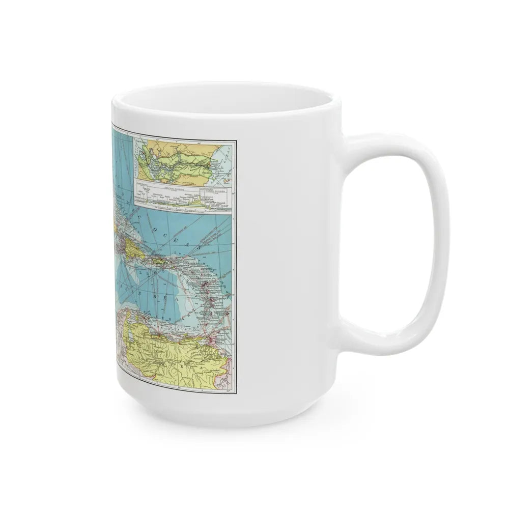 Central America (1913) (Map) White Coffee Mug-Go Mug Yourself