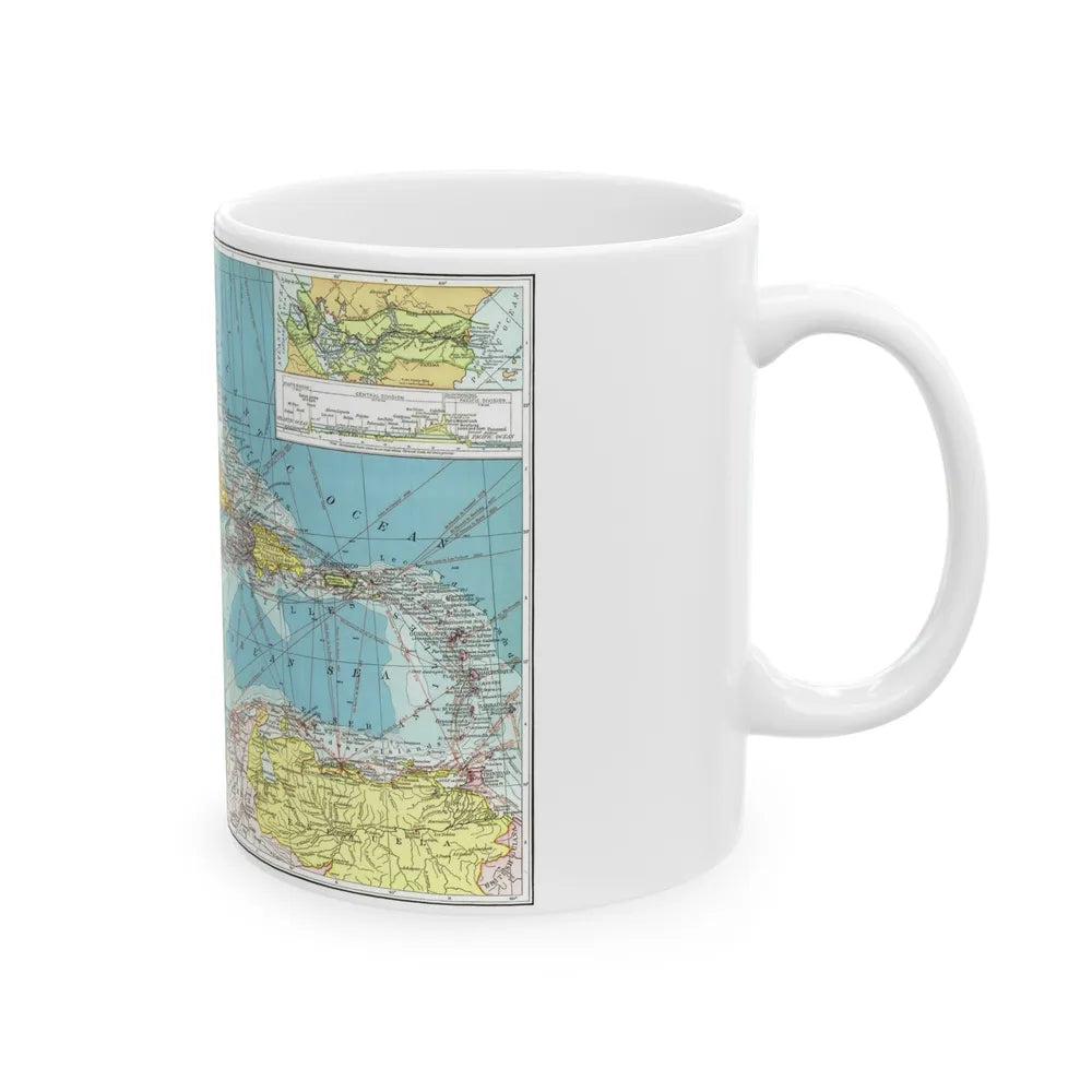 Central America (1913) (Map) White Coffee Mug-Go Mug Yourself