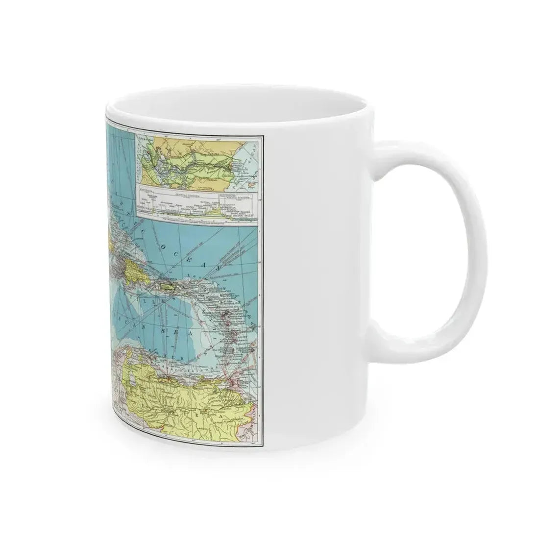 Central America (1913) (Map) White Coffee Mug - Go Mug Yourself