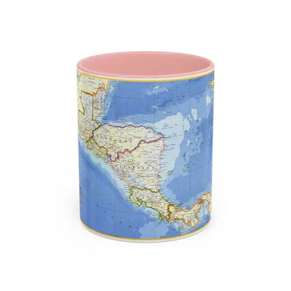 Central America (1973) (Map) Accent Coffee Mug 11oz Pink - Go Mug Yourself