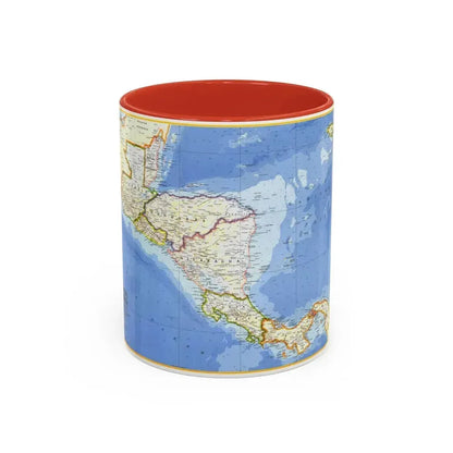Central America (1973) (Map) Accent Coffee Mug 11oz Red - Go Mug Yourself