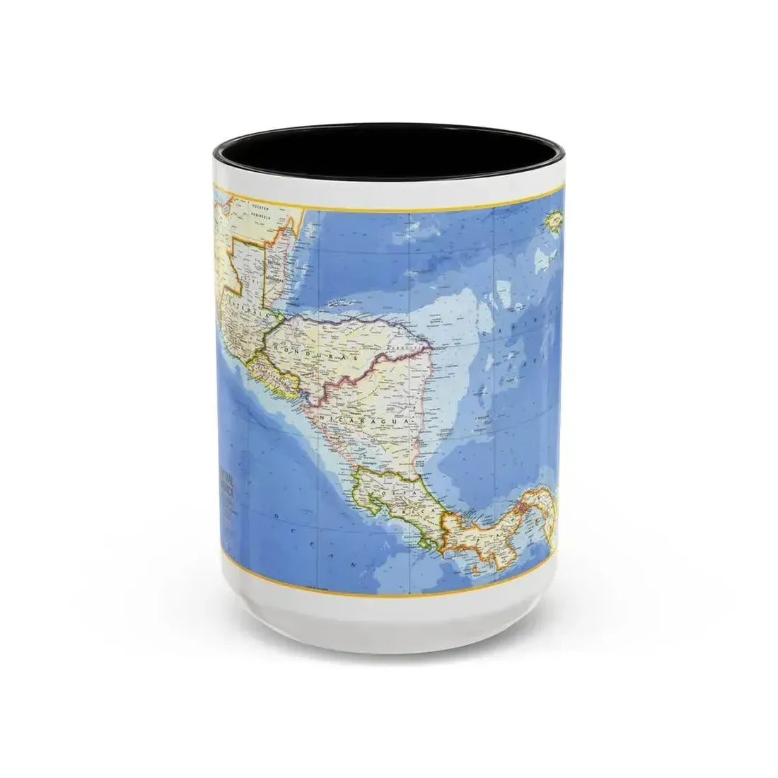 Central America (1973) (Map) Accent Coffee Mug 15oz Black - Go Mug Yourself