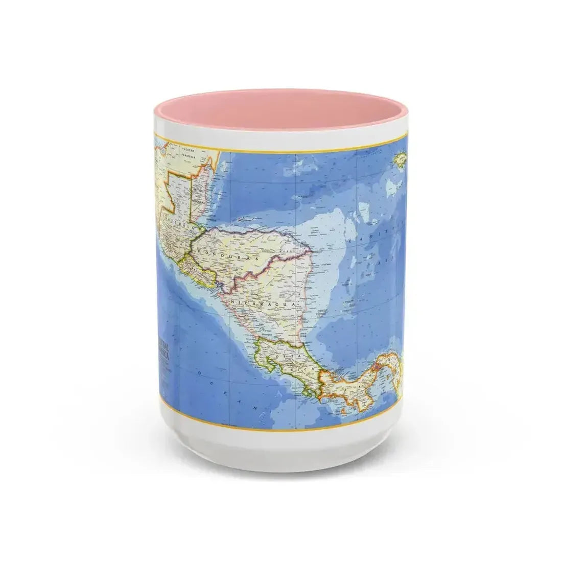 Central America (1973) (Map) Accent Coffee Mug 15oz Pink - Go Mug Yourself