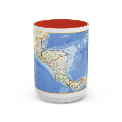 Central America (1973) (Map) Accent Coffee Mug 15oz Red - Go Mug Yourself