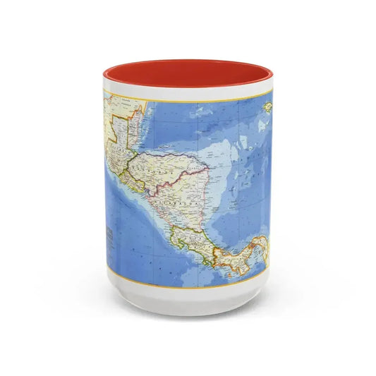 Central America (1973) (Map) Accent Coffee Mug 15oz Red - Go Mug Yourself