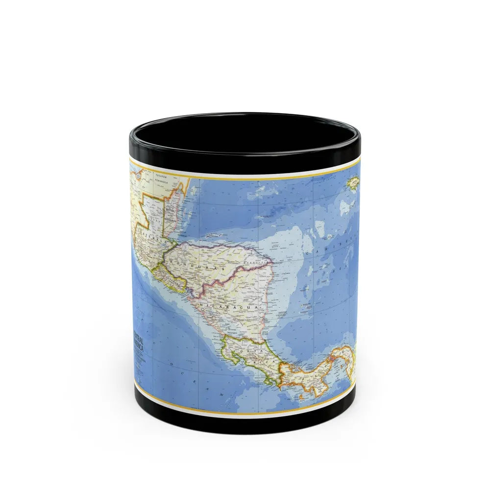 Central America (1973) (Map) Black Coffee Mug-11oz-Go Mug Yourself