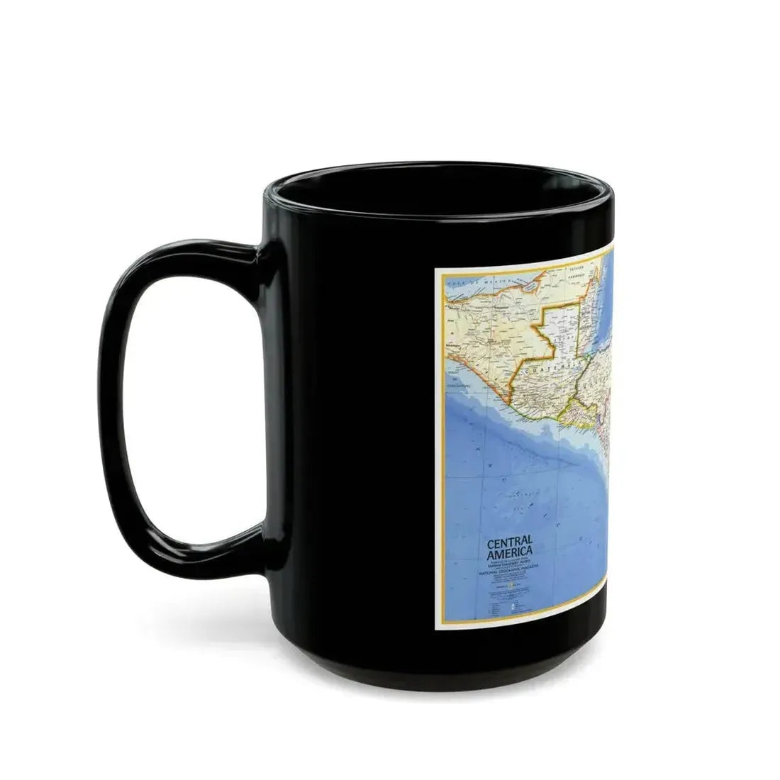 Central America (1973) (Map) Black Coffee Mug - Go Mug Yourself