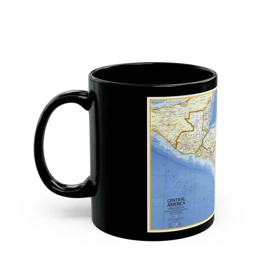 Central America (1973) (Map) Black Coffee Mug - Go Mug Yourself