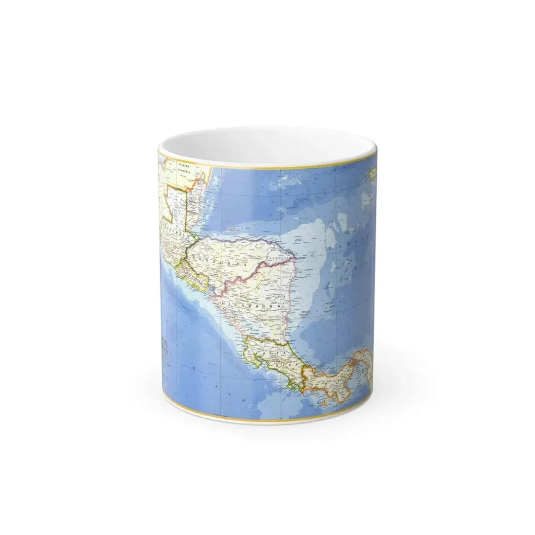 Central America (1973) (Map) Color Changing Mug 11oz Default Title 11oz - Go Mug Yourself