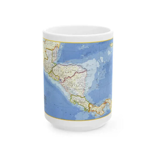 Central America (1973) (Map) White Coffee Mug 15oz - Go Mug Yourself