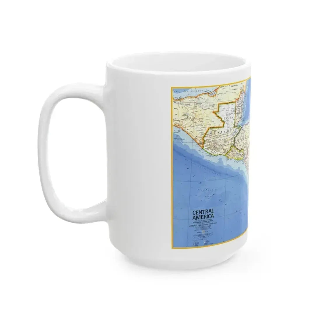 Central America (1973) (Map) White Coffee Mug - Go Mug Yourself